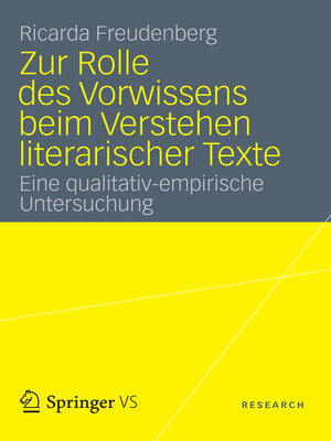 cover image of Zur Rolle des Vorwissens beim Verstehen literarischer Texte